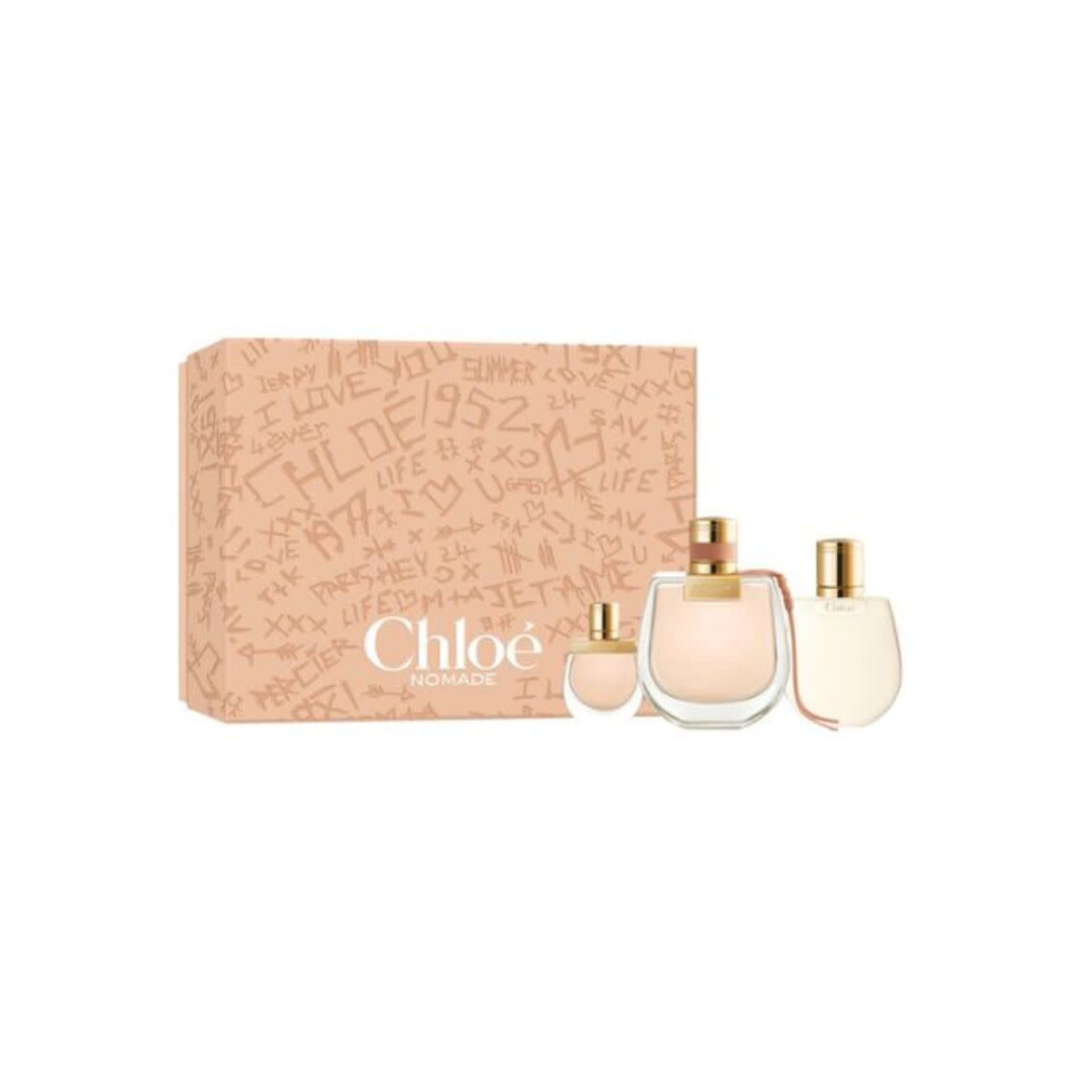 Chloé Nomade – 75 ml EDP-spray + 100 ml Bodylotion + 5 ml EDP-spray – Damesparfum Geschenkset