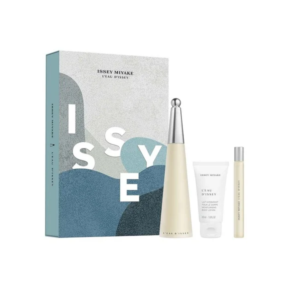 Issey Miyake L'Eau d'Issey – 100ml EDT-spray + 50ml Body Lotion + 10ml EDT-spray – Damesparfum