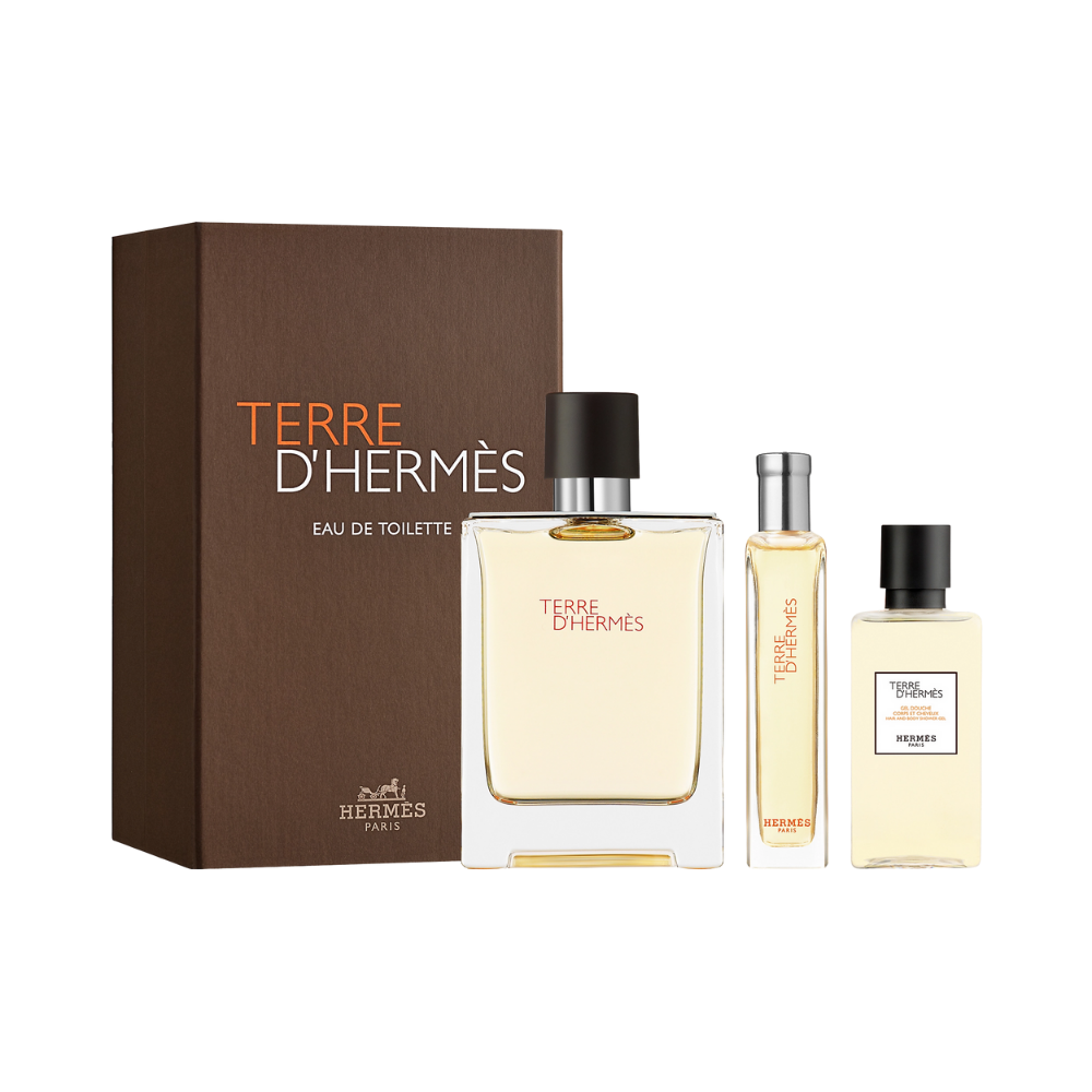 Hermès Terre d'Hermès – 100ml EDT-spray + 50ml Gel + 15ml Spray – Herenparfum