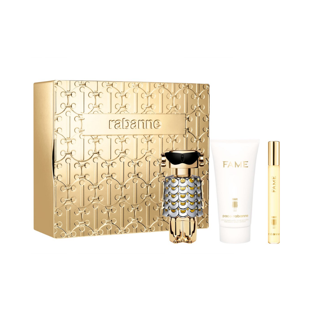 Paco Rabanne Fame – 50ml EDP-spray + 75ml Body Lotion + 10ml Travel Spray – Damesparfum