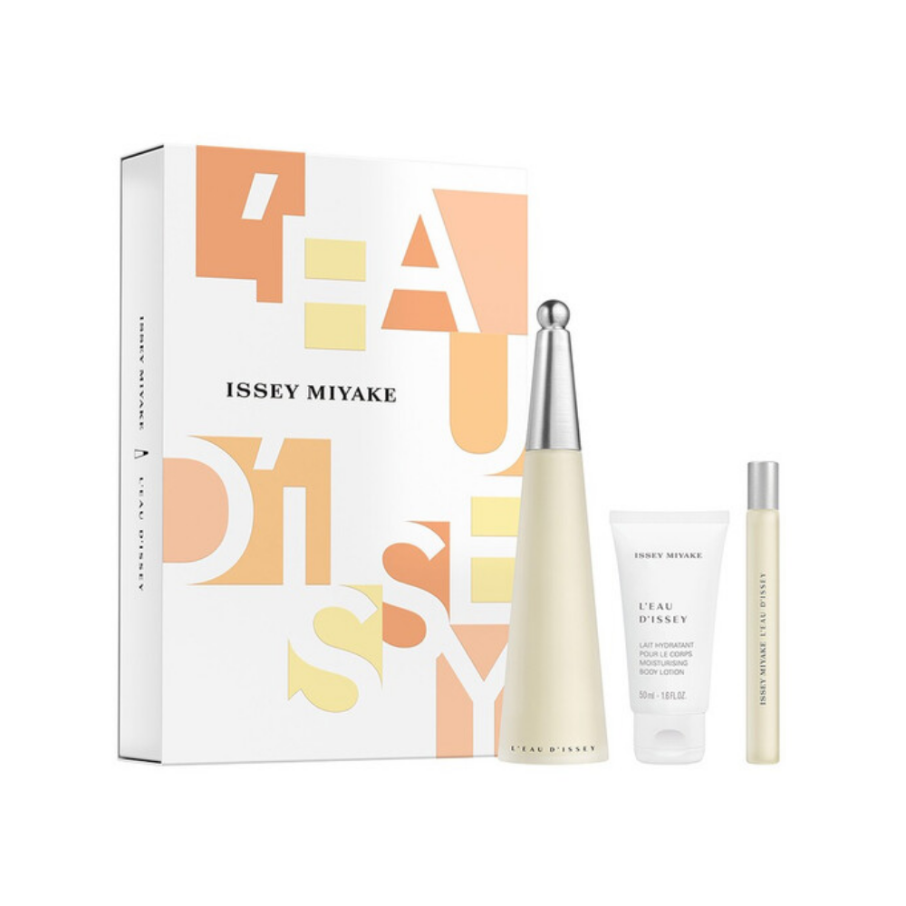 Issey Miyake L'Eau d'Issey – 100ml EDT-spray + 50ml Body Lotion + 10ml EDT-spray – Damesparfum