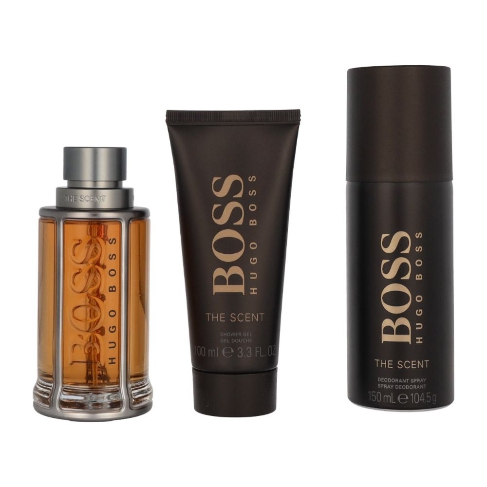 Hugo Boss Boss The Scent Cadeauset – 100ml Eau De Toilette + 150ml Deodorantspray + 100ml Douchegel