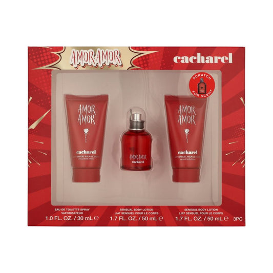 Cacharel Amor Amor – 50ml EDT-spray + 2x 50ml bodylotion – Damesparfum