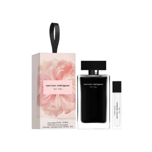Narciso Rodriguez for Her 100ml EDT Spray / Pure Musc 10ml EDP Tasverstuiver