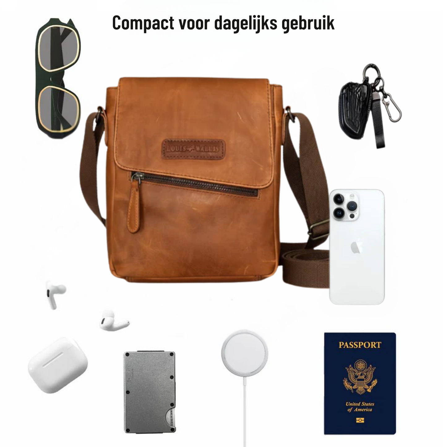 Louis Wallis | Volnerf Leer Messengertas – Comfortabel Onderweg