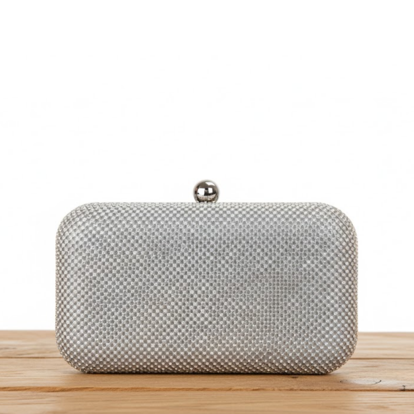 Nora | Zilveren Clutch Tasje Met Strass