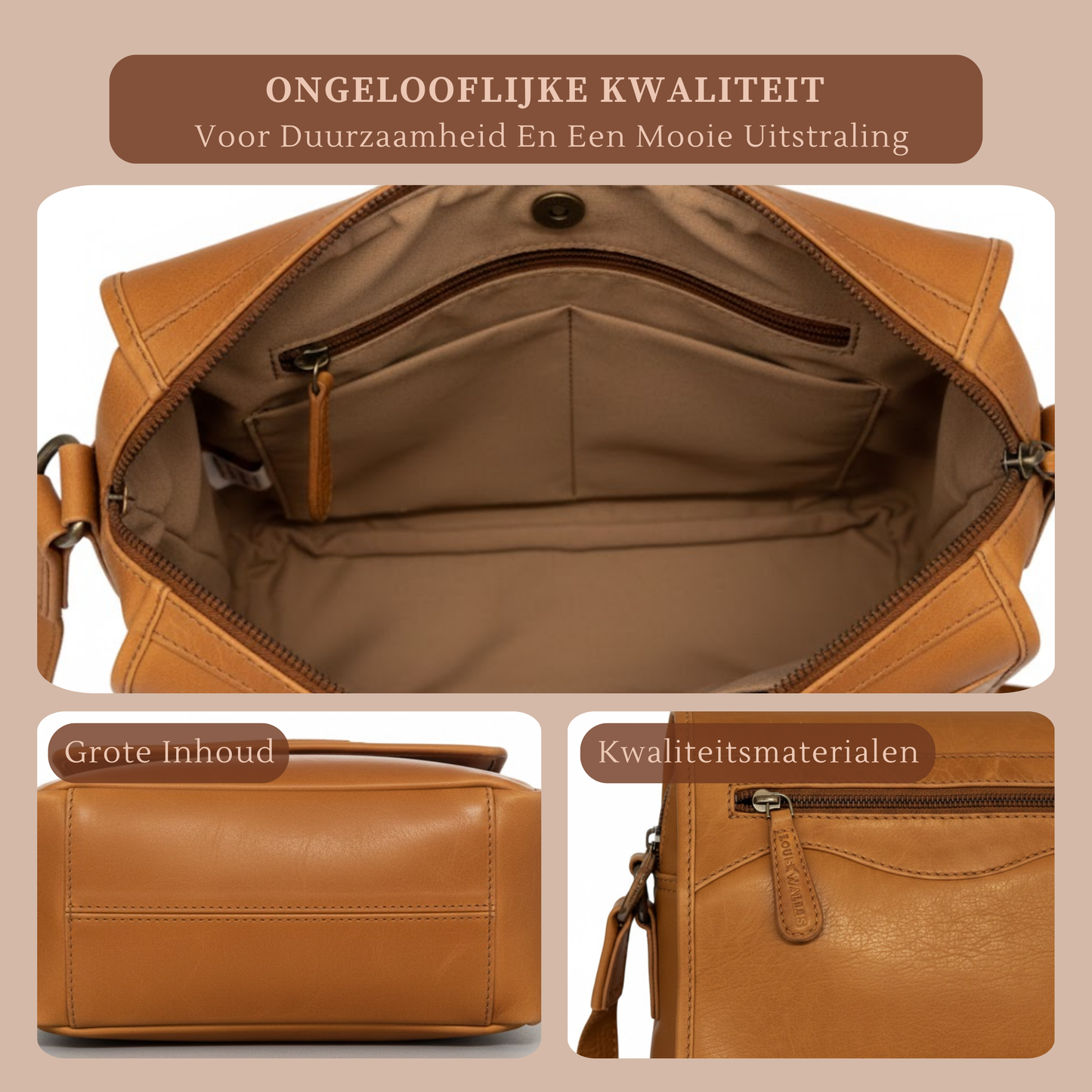 Louis Wallis | Volnerf Leer Compacte Crossbodytas – Licht & Praktisch