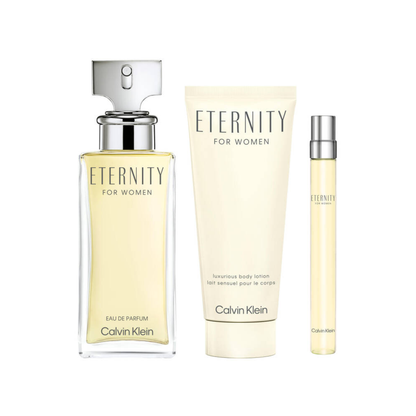 Calvin Klein Eternity – 100 ml EDP-spray + 100 ml Bodylotion + 10 ml EDP-spray – Damesparfum Geschenkset
