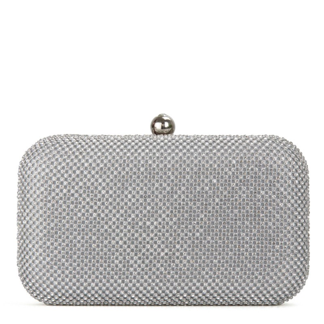 Nora | Zilveren Clutch Tasje Met Strass | Laatste Dag 80% Korting