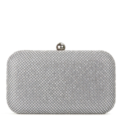 Nora | Zilveren Clutch Tasje Met Strass | Laatste Dag 80% Korting