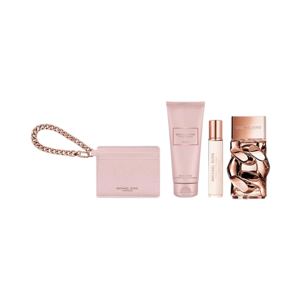 Michael Kors Pour Femme Absolu – Geschenkset – 100ml EDP + 100ml Bodylotion + 10ml EDP + Card Holder – Damesparfum