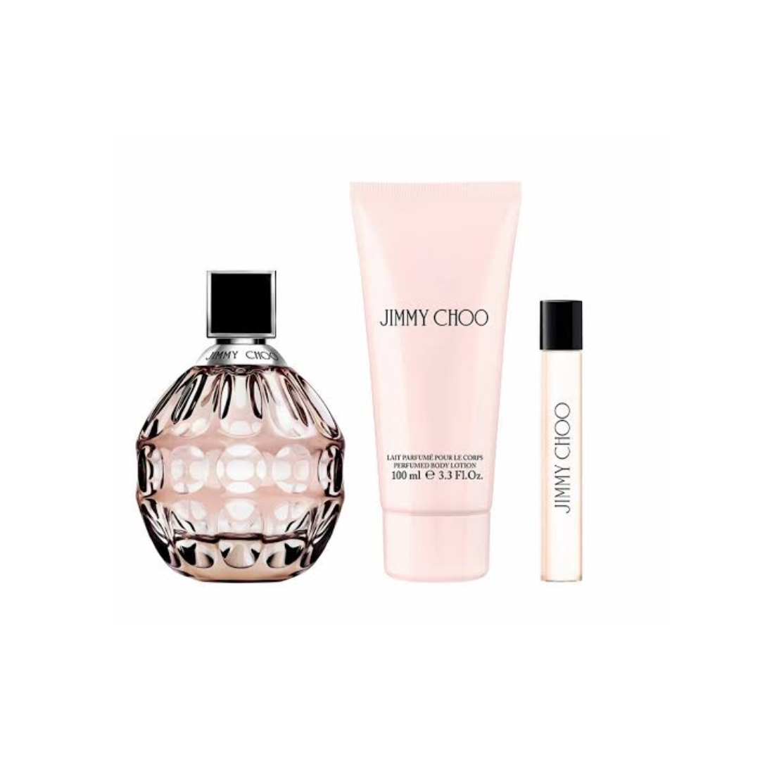 Jimmy Choo – Geschenkset – 100ml EDP-spray + 7.5ml EDP-spray + 100ml Bodylotion – Damesparfum