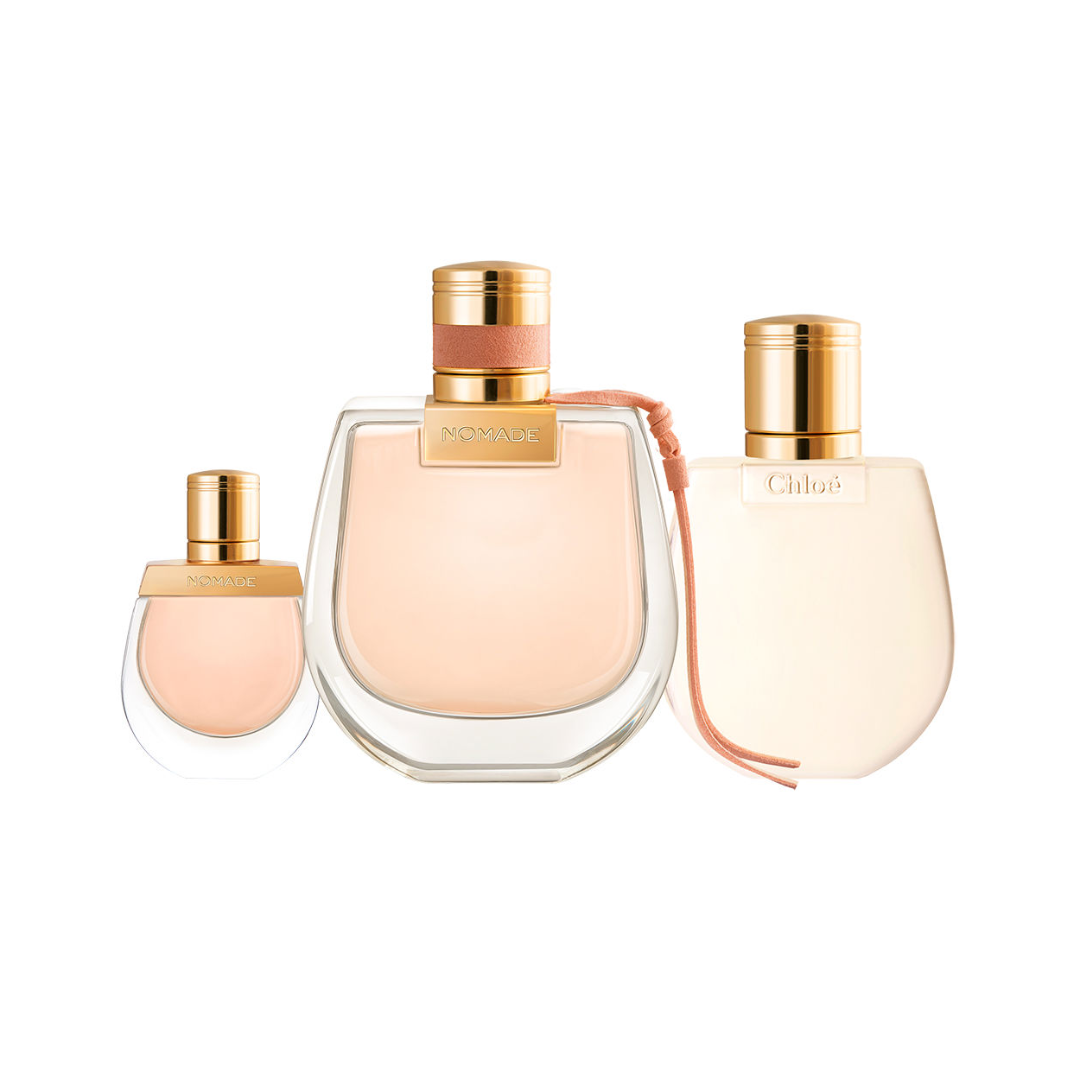 Chloé Nomade – 75 ml EDP-spray + 100 ml Bodylotion + 5 ml EDP-spray – Damesparfum Geschenkset