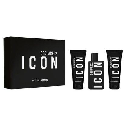 DSquared² Icon Pour Homme Gift Set 100ml EDP Spray + 100ml After Shave Balm + 100ml Shower Gel - Herenparfum