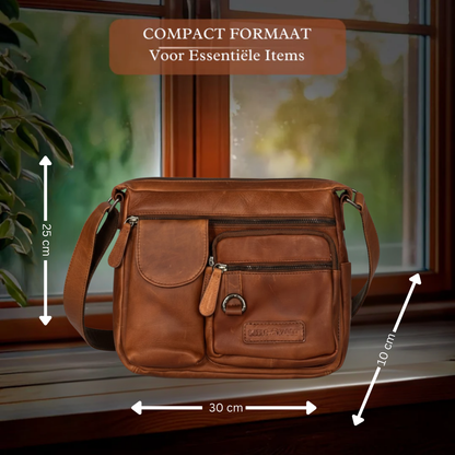 Louis Wallis | Volnerf Leer Schoudertas – Extra Ruimte & Comfort