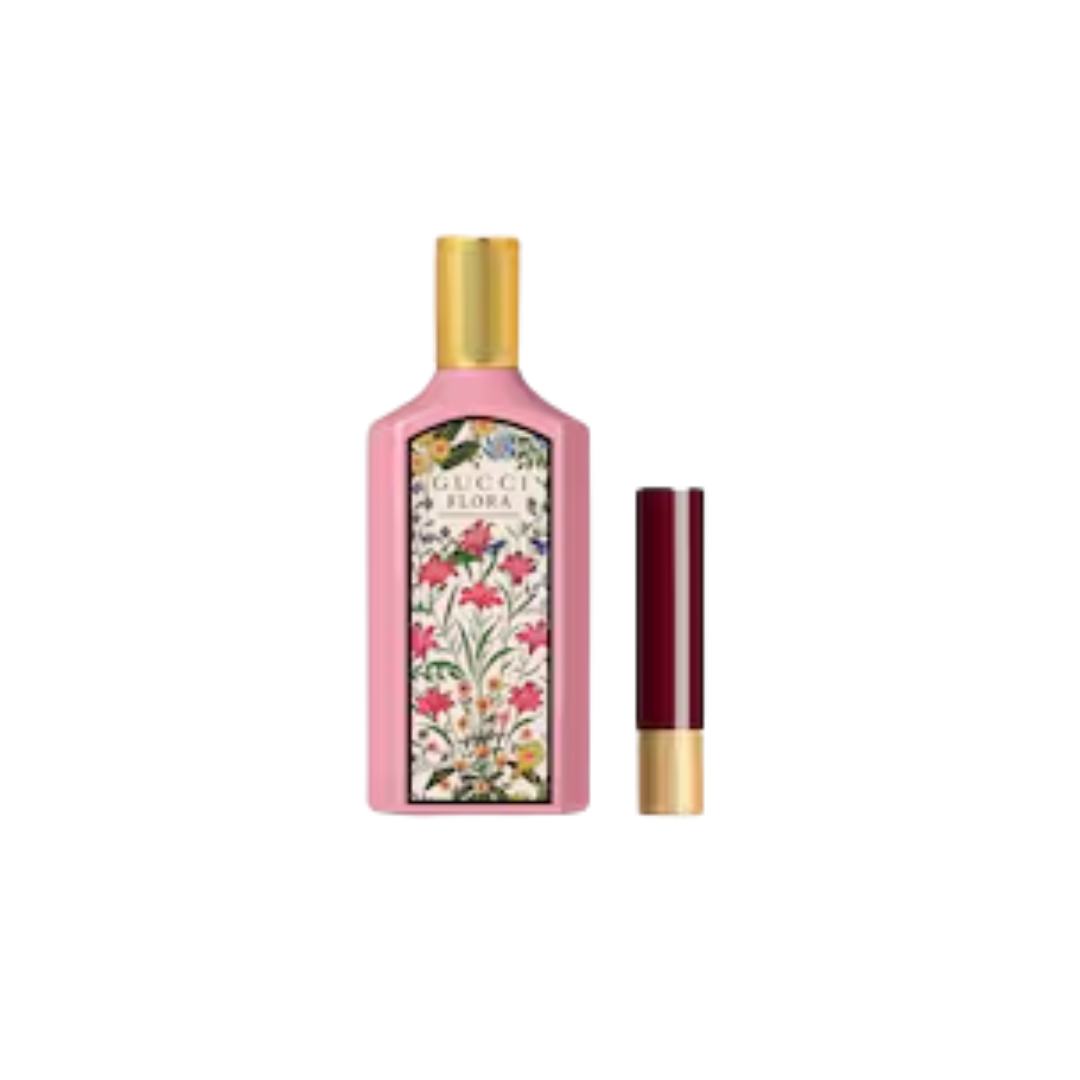 Gucci Flora Gorgeous Gardenia – 100ml EDP-spray + 1,8g Rossa Ancora Lippenstift – Geschenkset – Damesparfum