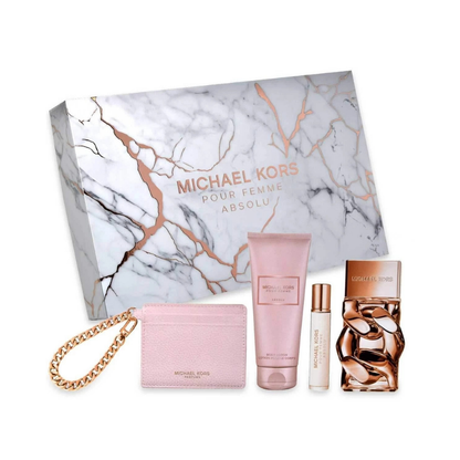 Michael Kors Pour Femme Absolu – Geschenkset – 100ml EDP + 100ml Bodylotion + 10ml EDP + Card Holder – Damesparfum