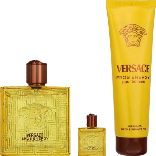 Versace Eros Energy – Geschenkset – 100ml EDP-spray + 5ml EDP-spray + 50ml Douchegel – Herenparfum