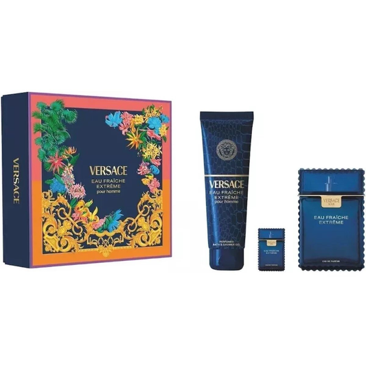 Versace Eau Fraîche Extreme – Geschenkset – 100ml EDP-spray + 5ml EDP-spray + 150ml Douchegel – Herenparfum