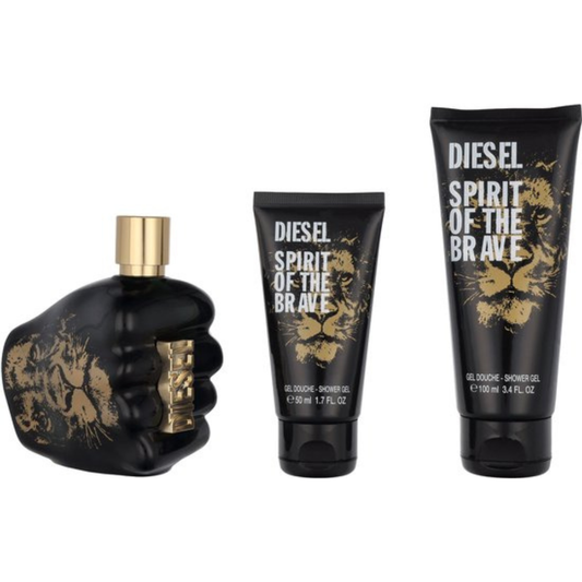 Diesel Spirit Of The Brave – Geschenkset – 125ml EDT-spray + 100ml & 50ml Douchegel – Herenparfum
