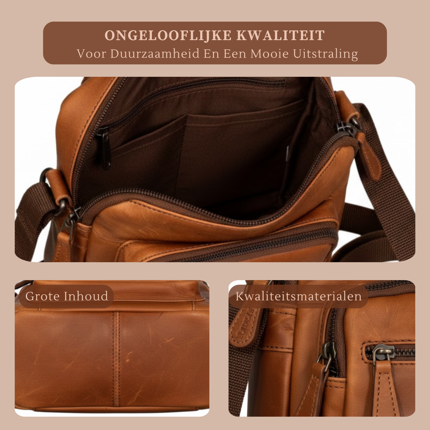 Louis Wallis | Volnerf Leer Schoudertas – Dagelijks Gebruik