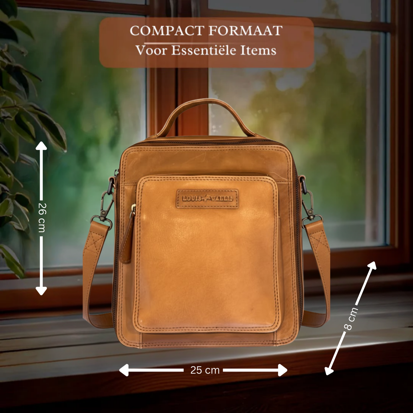 Louis Wallis | Volnerf Leer Messengertas – Werk & Vrije Tijd