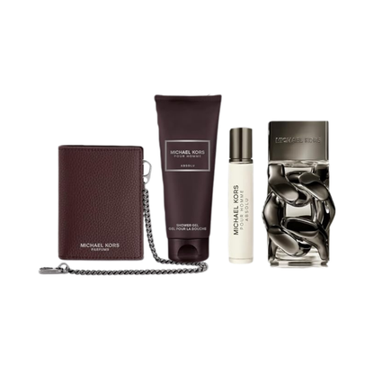 Michael Kors Pour Homme Absolu – Geschenkset – 100ml EDP + 100ml Showergel + 10ml EDP + Brown Wallet – Herenparfum