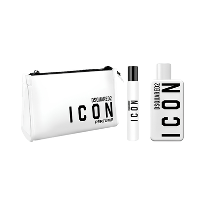 Dsquared² Icon Pour Femme – Geschenkset – 100ml EDP + 10ml EDP Travel Spray + Toiletry Bag – Damesparfum