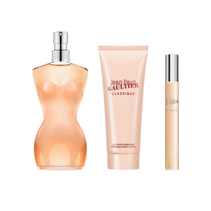 Jean Paul Gaultier Classique – Geschenkset – 100ml EDT + 75ml Perfumed Bodylotion + 10ml EDT – Damesparfum
