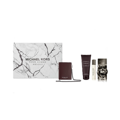 Michael Kors Pour Homme Absolu – Geschenkset – 100ml EDP + 100ml Showergel + 10ml EDP + Brown Wallet – Herenparfum