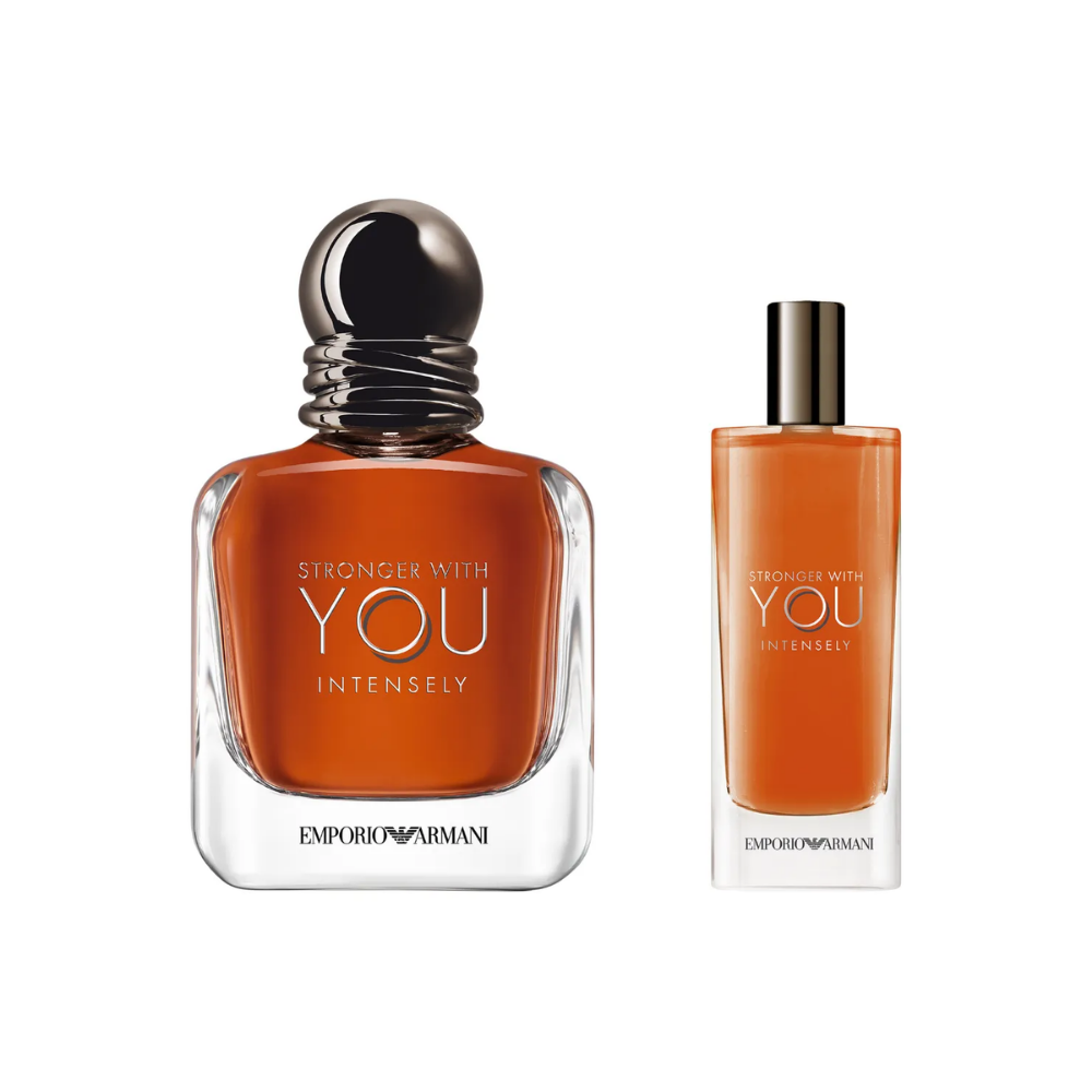 Giorgio Armani Emporio Armani Stronger With You Intensely – Geschenkset – 50ml EDP + 15ml EDP – Herenparfum
