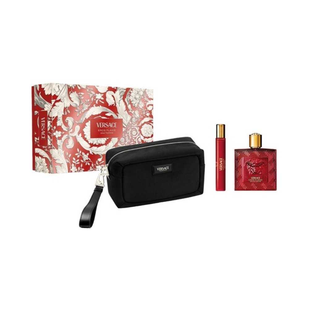 Versace Eros Flame – 100ml Eau de Parfum Spray & 10ml Eau de Parfum Spray & toilettas – Herenparfum