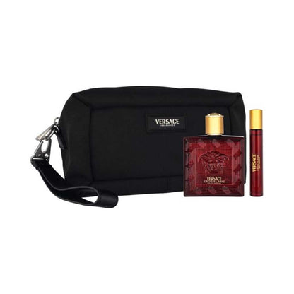Versace Eros Flame – 100ml Eau de Parfum Spray & 10ml Eau de Parfum Spray & toilettas – Herenparfum