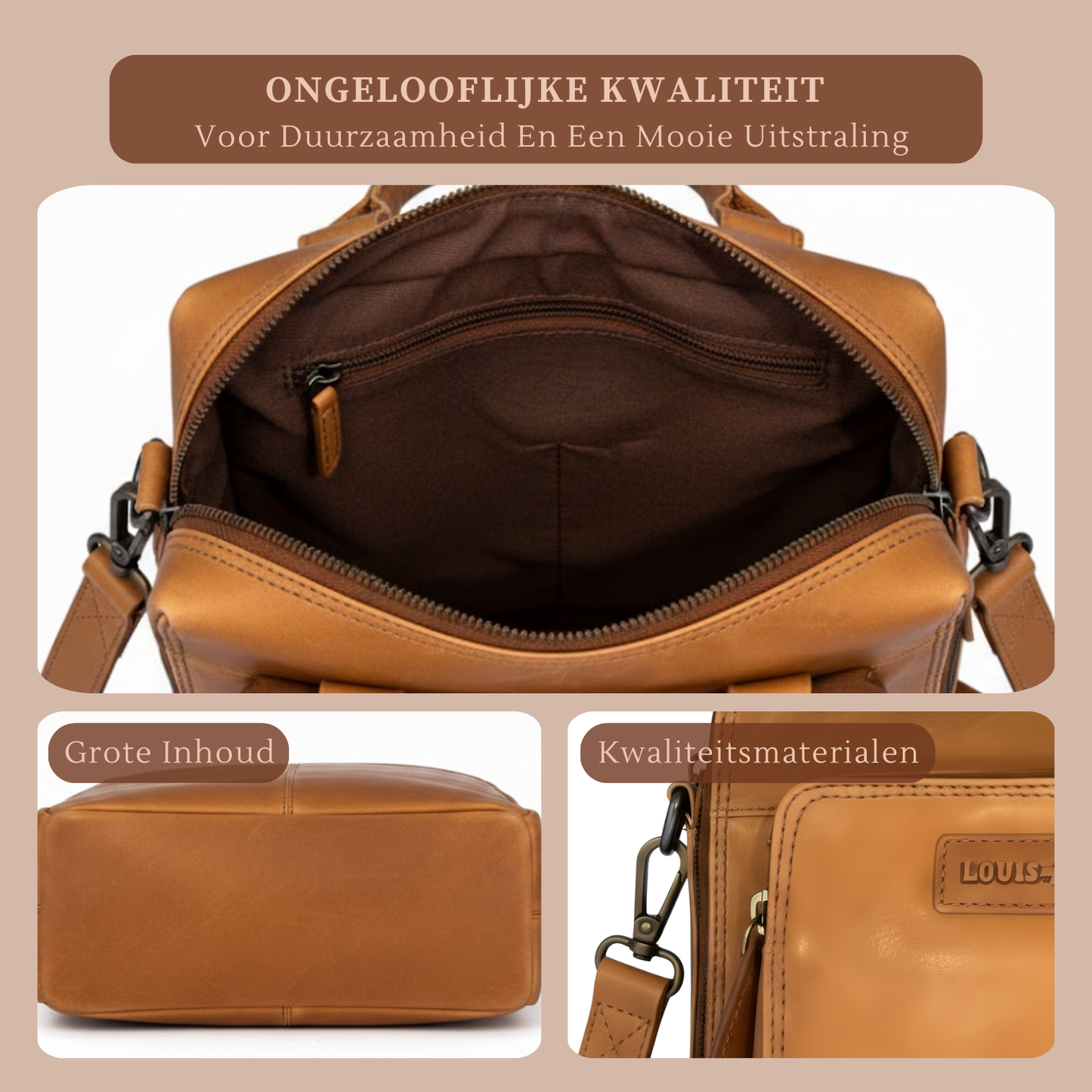 Louis Wallis | Volnerf Leer Messengertas – Werk & Vrije Tijd