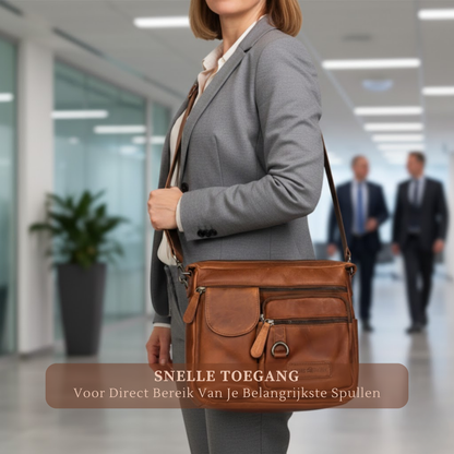 Louis Wallis | Volnerf Leer Schoudertas – Extra Ruimte & Comfort