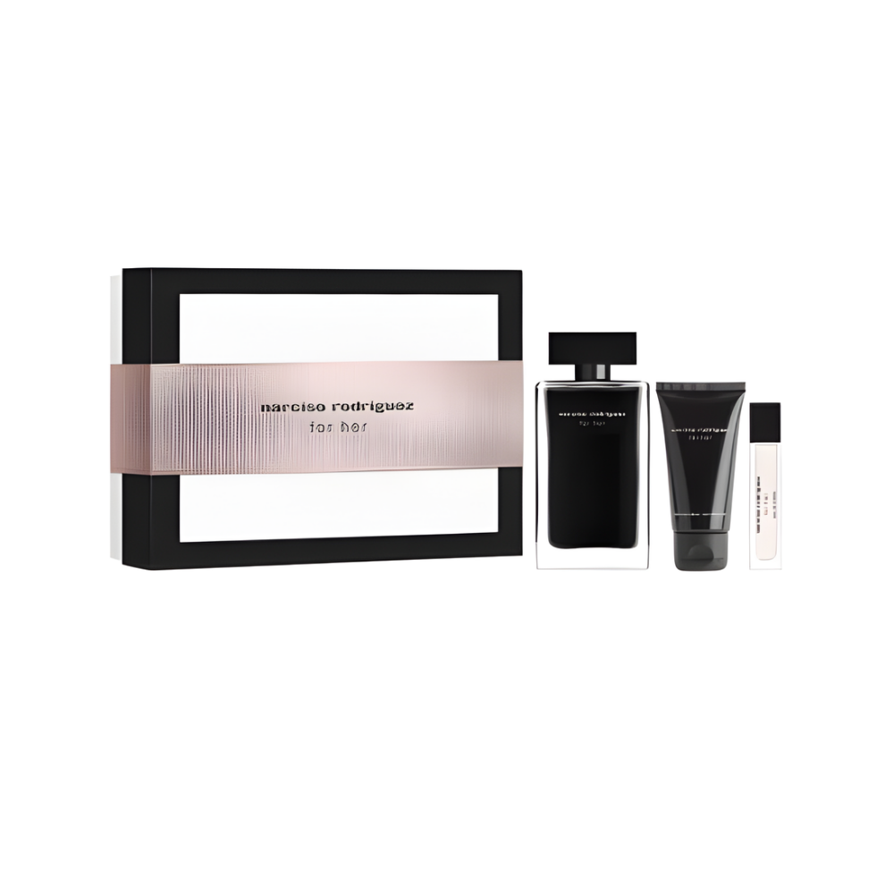 Narciso Rodriguez For Her – 50ml EDT-spray + 50ml Body Lotion + 7.5ml EDT-spray – Damesparfum