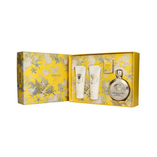 Versace Eros Femme – 100ml EDT-spray + 100ml Body Lotion + 100ml Shower Gel + 5ml Mini – Damesparfum