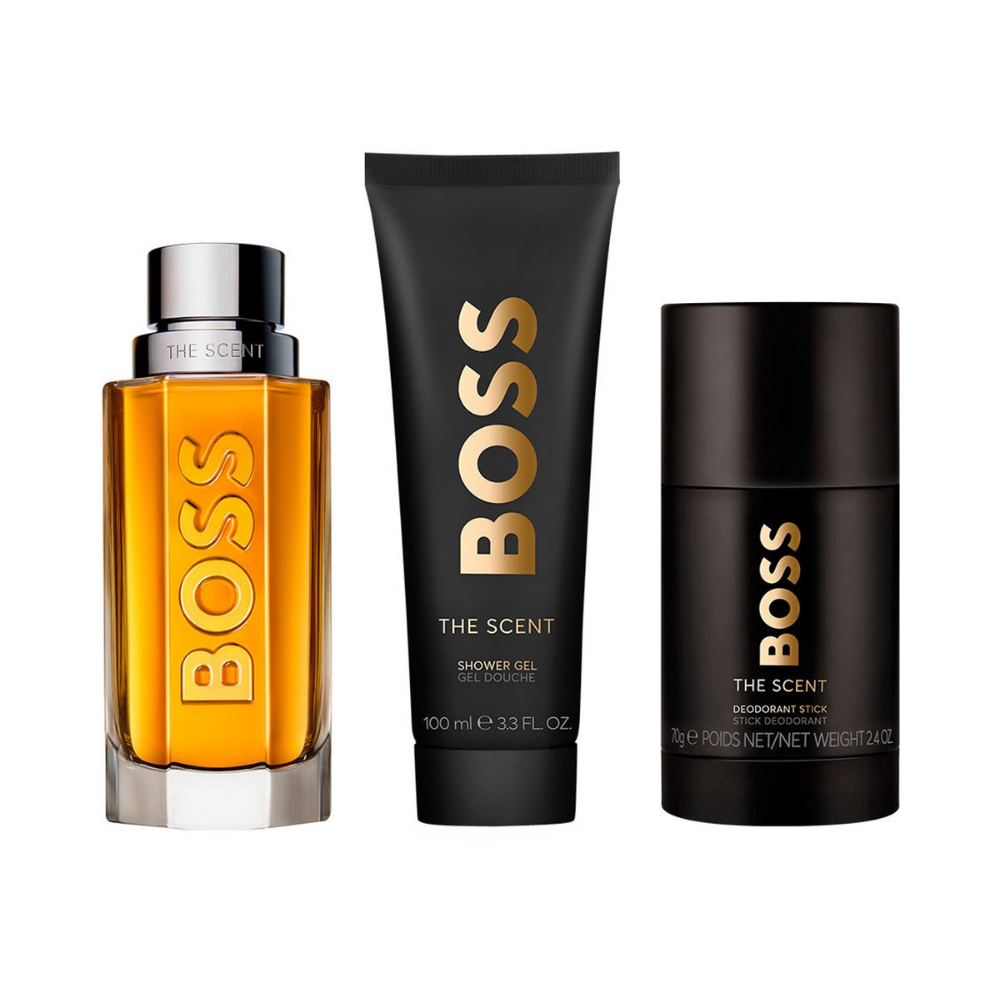 Hugo Boss Boss The Scent – 100ml EDT-spray + 100ml Shower Gel + 75g Deodorant Stick – Herenparfum