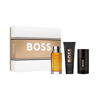 Hugo Boss Boss The Scent – 100ml EDT-spray + 100ml Shower Gel + 75g Deodorant Stick – Herenparfum