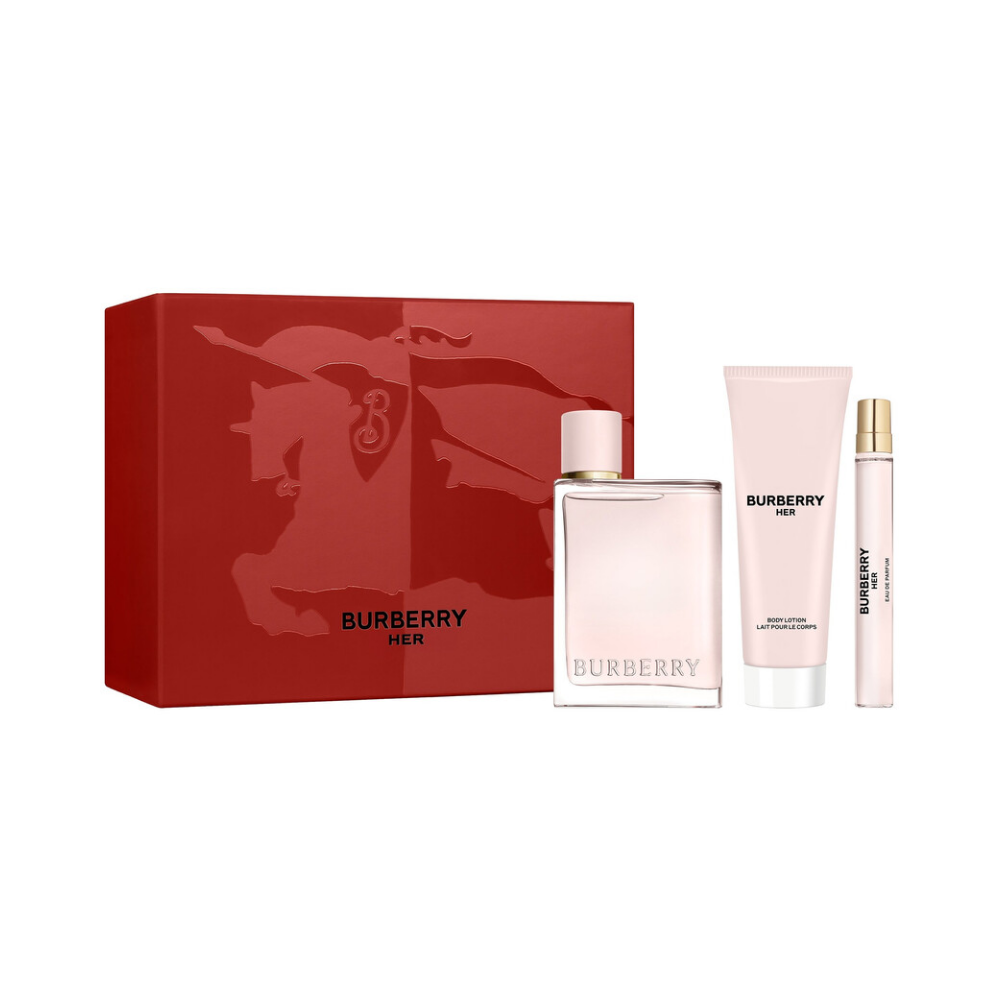 Burberry Her – 100ml EDP-spray + 75ml Body Lotion + 10ml EDP-spray – Damesparfum