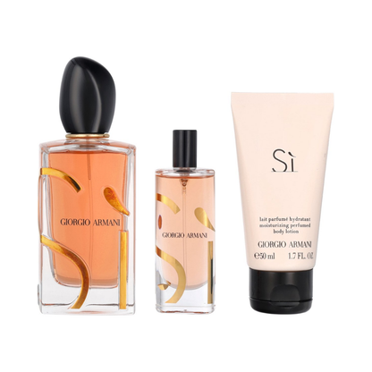 Giorgio Armani Si Intense – 100ml EDP-spray + 15ml EDP-spray + 50ml Body Lotion – Damesparfum