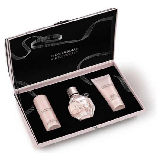 Viktor & Rolf Flowerbomb Cadeauset – 50ml Eau De Parfum + 50ml Douchegel + 40ml Bodylotion