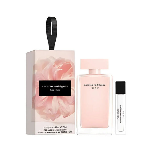 Narciso Rodriguez For Her 100ml EDP + Pure Musc 10ml EDP Travelspray