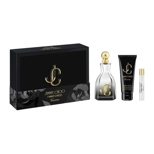 Jimmy Choo I Want Choo Forever – 100ml Eau de Parfum + 7,5ml reisspray + 100ml bodylotion – Damesparfum